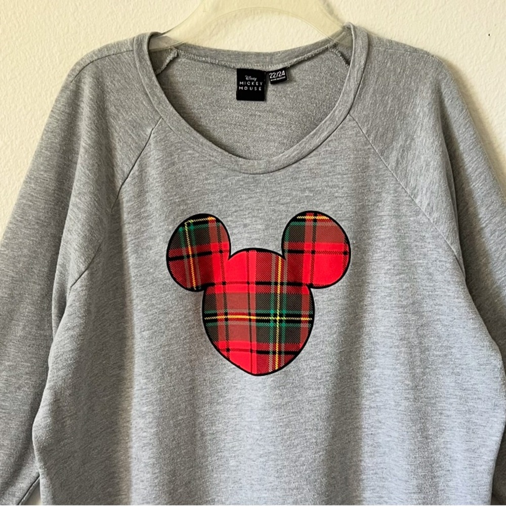 Disney Mickey Mouse Plaid Sweatshirt - image 2